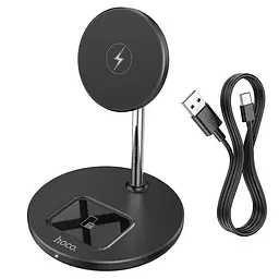 Бездротовий ЗП HOCO S23 Volant Magnetic MagSafe 2-in-1 15 W магнітна підставка - мініатюра 2