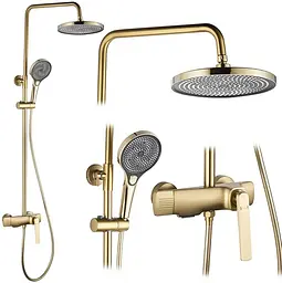 Душова система Rea Rebel brushed gold з виливом REA-P2414, Золотий - мініатюра 5