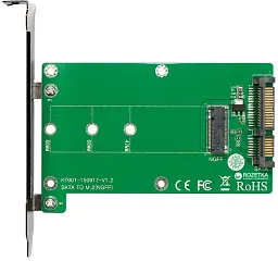 Контроллер Maiwo SATA to M.2 (NGFF) B-key SSD 22*42, 22*60, 22*80 мм, с полным брокером (KT001A)