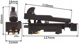 Кнопка пускова (вимикач) Makita 4112HS, 9027S, 9029S, 9047S, 9049S, 9057S, 9059S, 9067S, 9069S, 9077S, 9079S, GA7020S, GA7030S, GA7040S, GA9020S, GA9030S, GA9040S, 4112S, 4114S (651179-6) - мініатюра 5