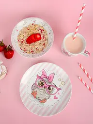 Тарілка дитяча обідня порцелянова Limited Edition Owl 18см (YF6031-1) - мініатюра 3
