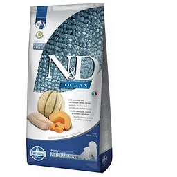 Беззерновий сухий корм Farmina N&amp;D Grain Free OCEAN PUMPKIN для цуценят середніх і великих порід з тріскою та динею 12 кг