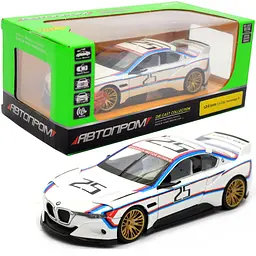 Колекційна металева модель автомобіля Автопром BMW 3.0 CSL Hommage R з інерцією, світлом та звуком 1:24 - мініатюра 2