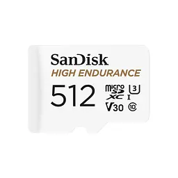 Карта пам'яті SanDisk 512GB microSDXC High Endurance UHS-I U3 V30 + SD adapter (SDSQQNR-512G-GN6IA) - мініатюра 2