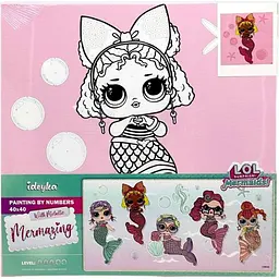 Картина за номерами з фарбами металік "L.O.L. Surprise! Mermaids. Queen Bee" 40х40 см - мініатюра 2