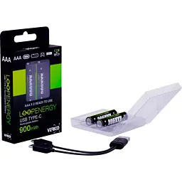 Акумулятор Verico AAA USB Type-C 600mAh 1.5V Li-ion * 2 (LoopEnergy) (1UDBT-A2WEB2-NN) - мініатюра 3