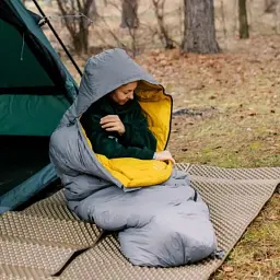 Спальний мішок Tribe Down 800 Long пуховий сірий лівий (T-CH-0010-grey-L) - мініатюра 3