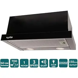 Витяжка Ventolux Garda 50 BK (700) LED - мініатюра 5