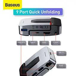 Адаптер хаб конвертер Baseus Armor Age Bracket Multifunctional CAHub-AJ0G - мініатюра 4