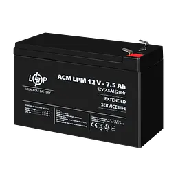 Акумулятор AGM LPM 12V - 7.5 Ah - мініатюра 3