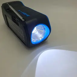 Радіоприймач ліхтар акумуляторний з сонячною панеллю та Bluetooth портативна колонка MP3 USB порт радіо світильник CCLAMP CL-823 блакитний - мініатюра 4