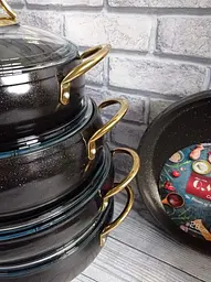 Набір посуду O.M.S. Collection 3040 Black 9 предметів - мініатюра 6