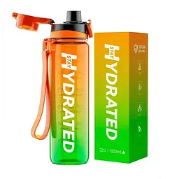 Пляшка для води Hydrated Water Bottle 100 мл Tritan Green Orange