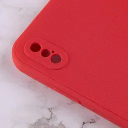 Силіконовий чохол Candy Full Camera для Apple iPhone X / XS (5.8) Червоний / Camellia - мініатюра 3