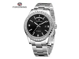 Жіночий наручний годинник 6919 Silver-Black Forsining acs0031382 - мініатюра 2