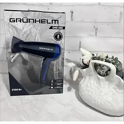 Фен для сушіння волосся Grunhelm GHD-580 потужний компактний 2 режими 2100 Вт чорно-синій - мініатюра 8