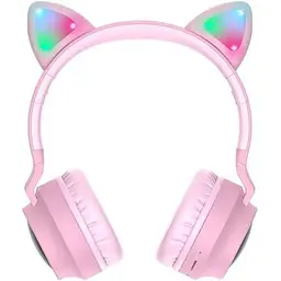 Бездротові накладні навушники Hoco W27 Cat ear рожеві