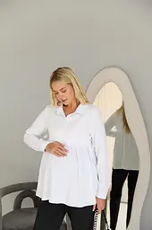 Блузка для вагітних та годуючих з шнурівкою Venice Lullababe розмір 4XL (54) Білий - мініатюра 3