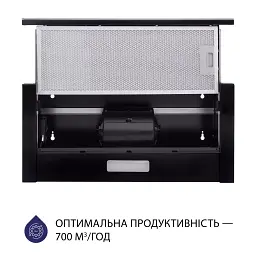 Витяжка телескопічна Minola HTLS 6234 BL 700 LED GLASS - мініатюра 4
