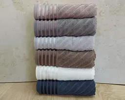 Набір турецьких махрових рушників 50х90 Gulcan 6 шт Jacquard Cotton Lux Yeni Cizgili - мініатюра 2