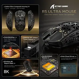 Бездротова миша Attack Shark R5 Ultra 8K - мініатюра 8