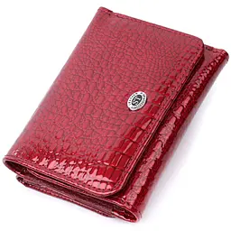 Стильний жіночий фактурний гаманець із натуральної шкіри ST Leather 22731 червоний - мініатюра 4