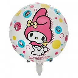 Кулька 18" (45см) Коло Куромі, Kuromi з рожевими вушками 0008-732