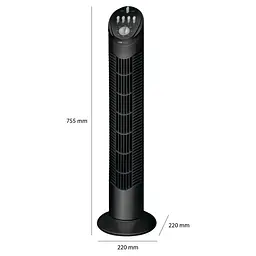 Вентилятор колонний Clatronic T-VL 3546 (76cm), потужність 50вт, Black - мініатюра 2
