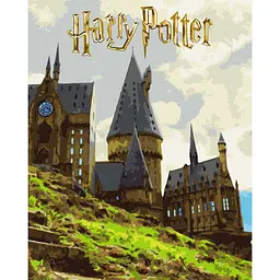 Картина за номерами Harry Potter: Пейзаж Гоґвортсу KHO5232 з фарбами металік 40x50 см