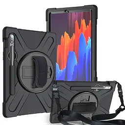 Чохол Rugged 3 Layers броньований протиударний з захистом Samsung Galaxy Tab S9 Plus / S9+ / S10+ 12.4 Чорний