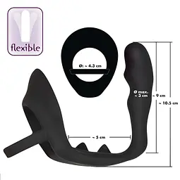Стимулятор простати Black Velvets RingPlug, 10.5 см чорний - мініатюра 10