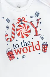Новорічний святковий комплект для дівчинки 3 в 1 Joy to the World – боді з фатіновою спідницею та пов’язкою - мініатюра 3