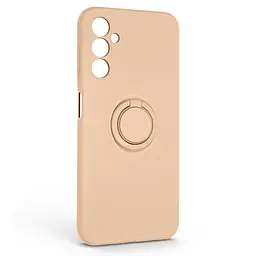 Силиконовый чехол для Samsung Galaxy A14 5G (A146)/A14 4G (A145), Icon Ring, пудровый, панель-накладка, с кольцом-подставкой на 360°, противоударный, возможность использования магнитных держателей, ArmorStandart (ARM68759)