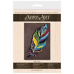 Набір стрінг-арт Abris Art Різнобарвна пір'їнка ABC-026 дерев'яна основа - мініатюра 7