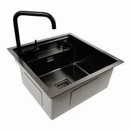 Кухонна мийка прихована чорна Platinum TZ 50x50, Чорний