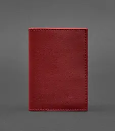 Шкіряна обкладинка для паспорта та військового квитка 1.2 червона