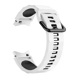 Ремінець для Samsung Galaxy Watch 4 Classic 42mm - біло-чорний ширина кріплення 20мм силікон розмір L Watchbands Ribbed (W11-6WB17759971) - мініатюра 2