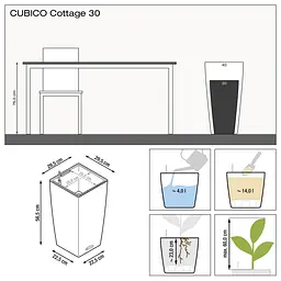 Вазон Lechuza Cubico Cottage, 14 л, білий (15226) - мініатюра 4