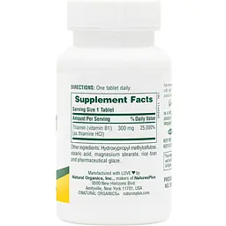 Вітамін B1 (Тіамін) Nature's Plus 300 мг 90 таблеток - мініатюра 2
