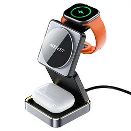 Бездротовий зарядний пристрій ACEFAST E20 desktop 3-in-1 wireless charging holder Black (6974316283478) - мініатюра 5