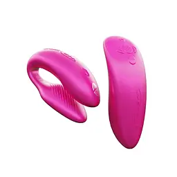 Смарт-вібратор для пар We-Vibe Chorus Cosmic Pink, сенсорне керування вібраціями стисненням пульта - мініатюра 2