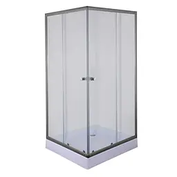 Душова кабіна з низьким піддоном Mixxus Cubic SCT01-90x90x195-TR graphite прозоре скло 4 мм MI6905, Універсальна, прозорий, графіт