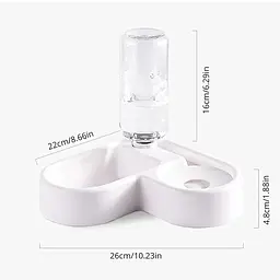 Миска для тварин Semi Animal Bowl 21см*22см*26см 500 мл кутова, White з автоматичною поїлкою - мініатюра 10