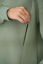 Худі для вагітних і годування груддю тепле із щільного трикотажу з начісом Angel L (48) Юла мама оливка - мініатюра 9