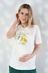 Футболка для вагітних та годуючих з блискавками для годування Dolce S Юла Мама молочний - мініатюра 3
