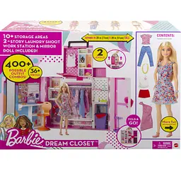 Двоповерхова шафа мрії Barbie з лялькою, 30 предметів (HGX57) - мініатюра 10