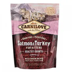 Сухий корм Carnilove Cat Salmon & Turkey Карнілав для кошенят, лосось та індичка, 400 г (170190/512232)