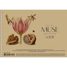 Альбом Muse Drawing на спіралі A4 30 аркушів в асортименті (PB-SC-030-319)