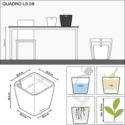Вазон Lechuza Quadro Premium LS 28 сіро-коричневий (16145) - мініатюра 3