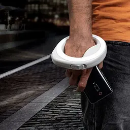 Повідець-рулетка для собак Waudog R-leash, світловідбиваючий, XS-M, до 40 кг, 2,9 м, білий - мініатюра 2